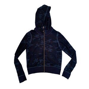 Lululemon Scuba Full Zip Hoodie Camo Navy Blue Jacket Sz 8